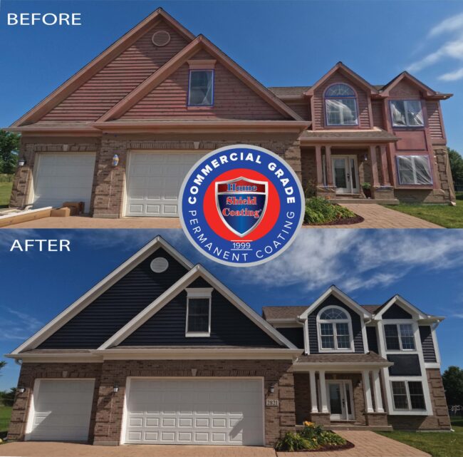 minookacombined Before and After of Cedar Sided House with Home Shield Coating®