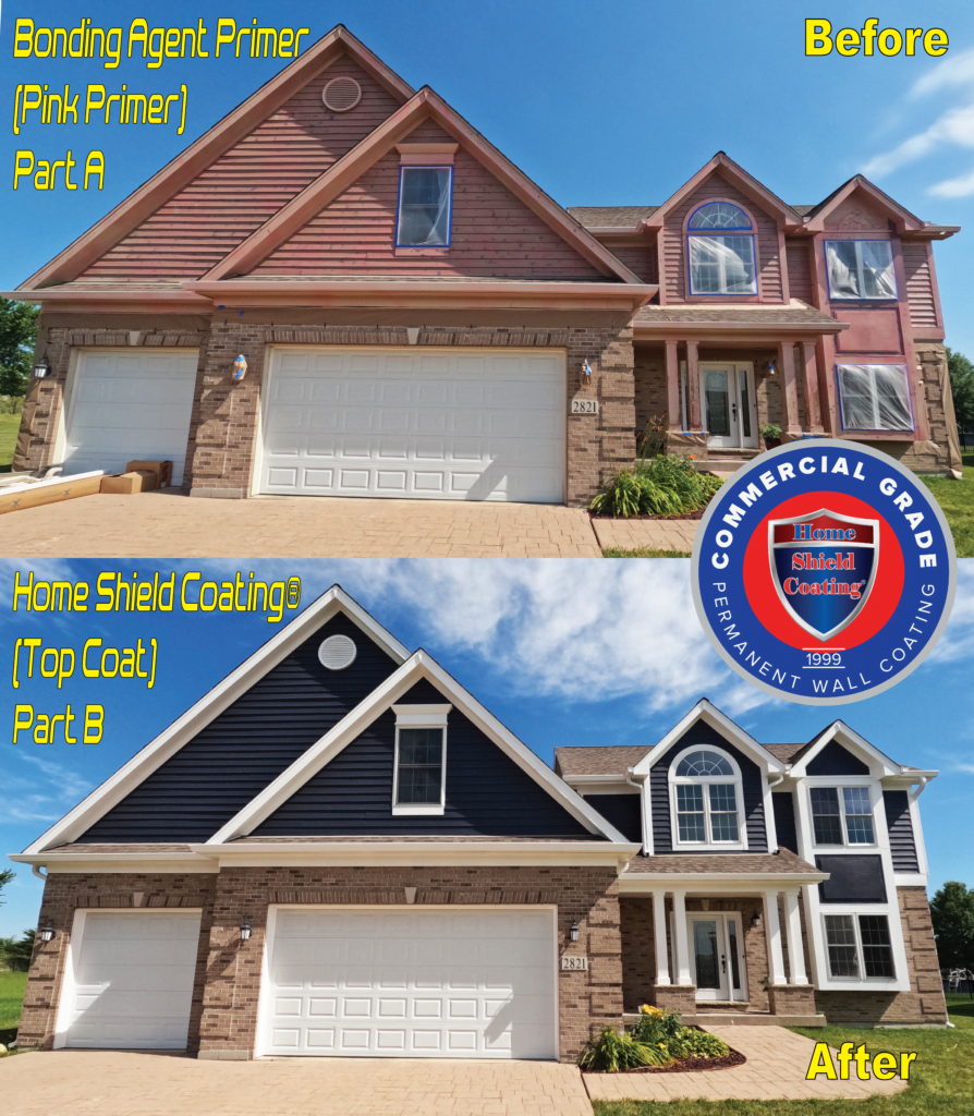Before & After of Cedar Sided House Coated With Home Shield Coating®