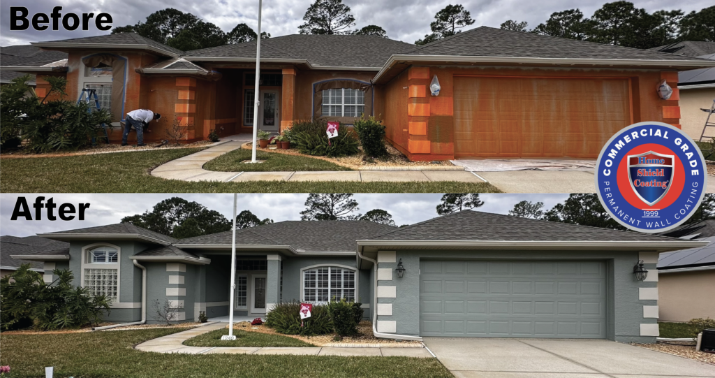 Home Shield Coating on Stucco Home in Ormond Beach, FL
