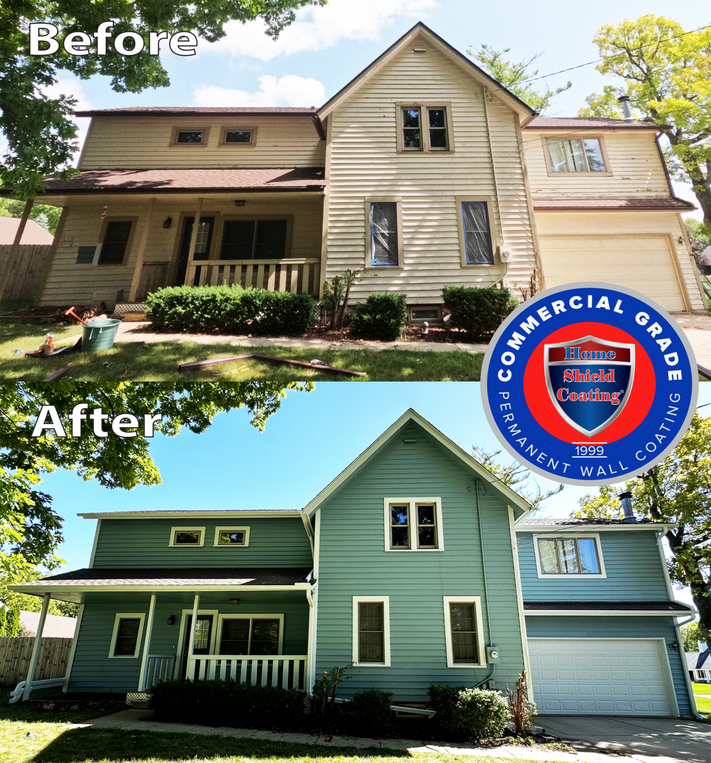 Home Shield Coating® On Cedar House in Muskego, Wisconsin.