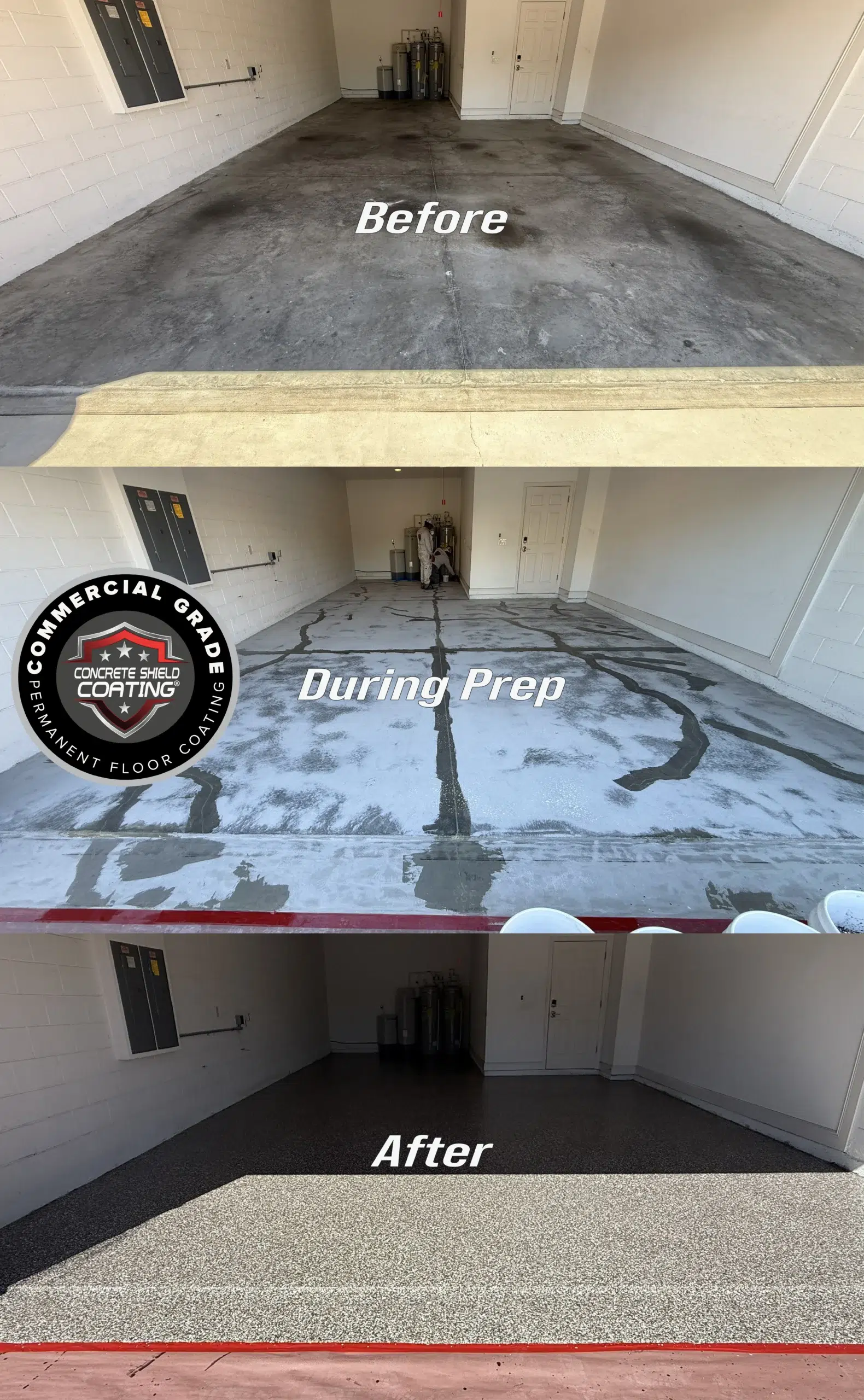 Concrete Shield Coating Before, During & After.