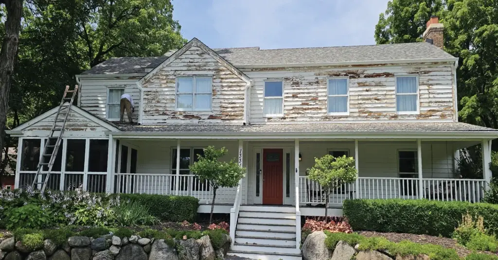 Woodstock Illinois cedar siding Before Home Shield Coating®